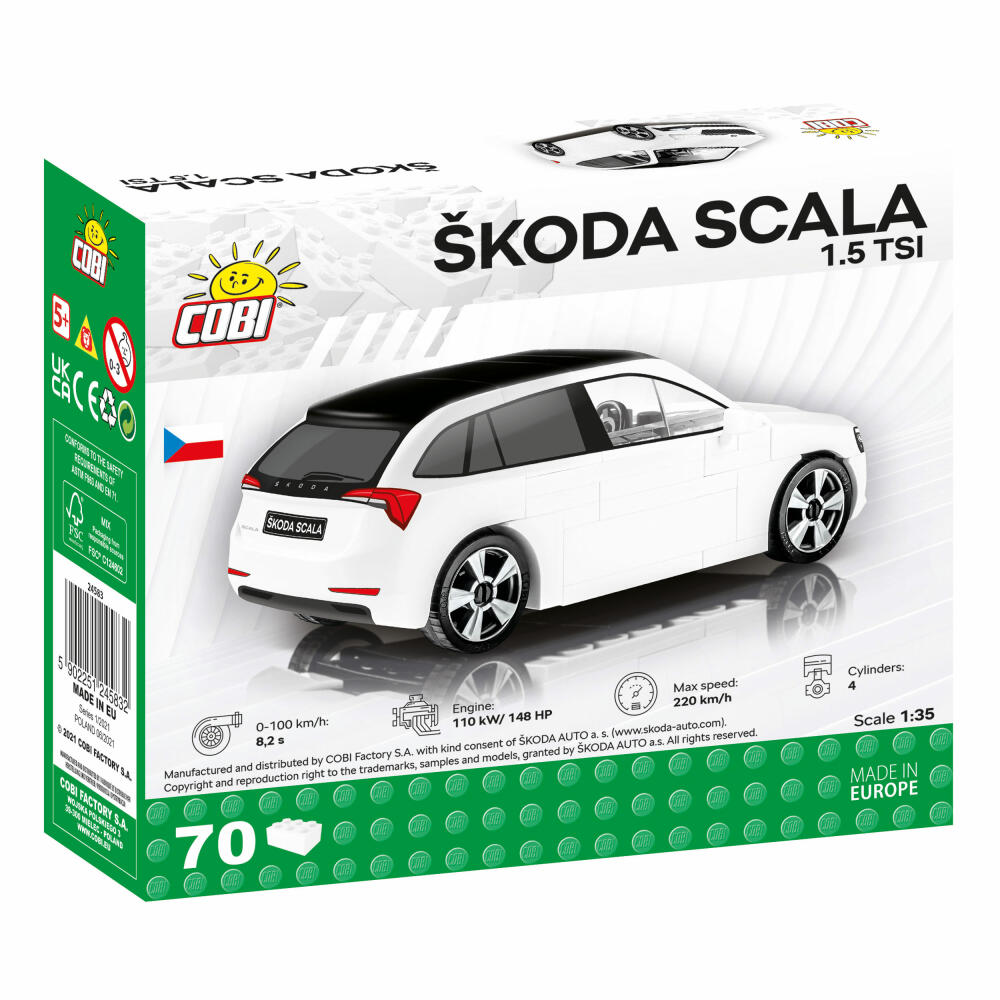COBI Skoda Scala, Auto, Fahrzeug, Sammelautos, Spielzeug, Spielen, Konstruktionsbausteine, 70 Teile, 24583