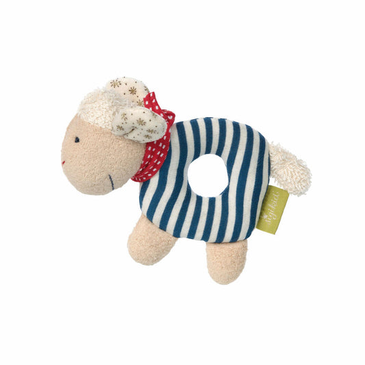 sigikid Green Collection Greifling Schaf, Rasselgreifling, Rassel, Greifling, Schmusegreifling, Babyspielzeug, Baby Spielzeug, kbA Baumwolle, 40502