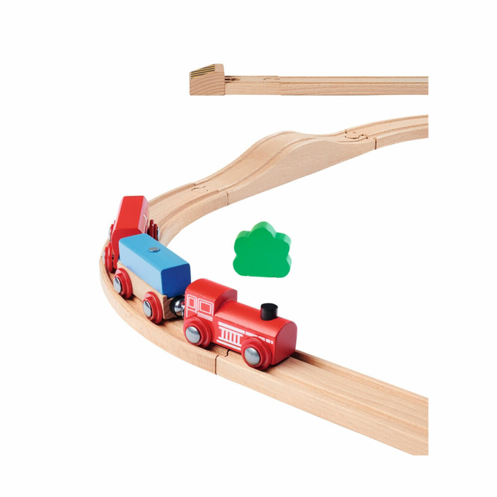 Eichhorn Railway Set Fire Brigade, 33 pcs., Railway, Wooden Railway, Log, Train, Toy, Wood, 100006205