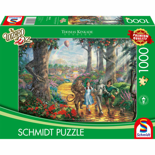 Schmidt Spiele Puzzle Der Zauberer von Oz Follow The Yellow Brick Road, Thomas Kinkade, Erwachsenenpuzzle, 1000 Teile, 58426