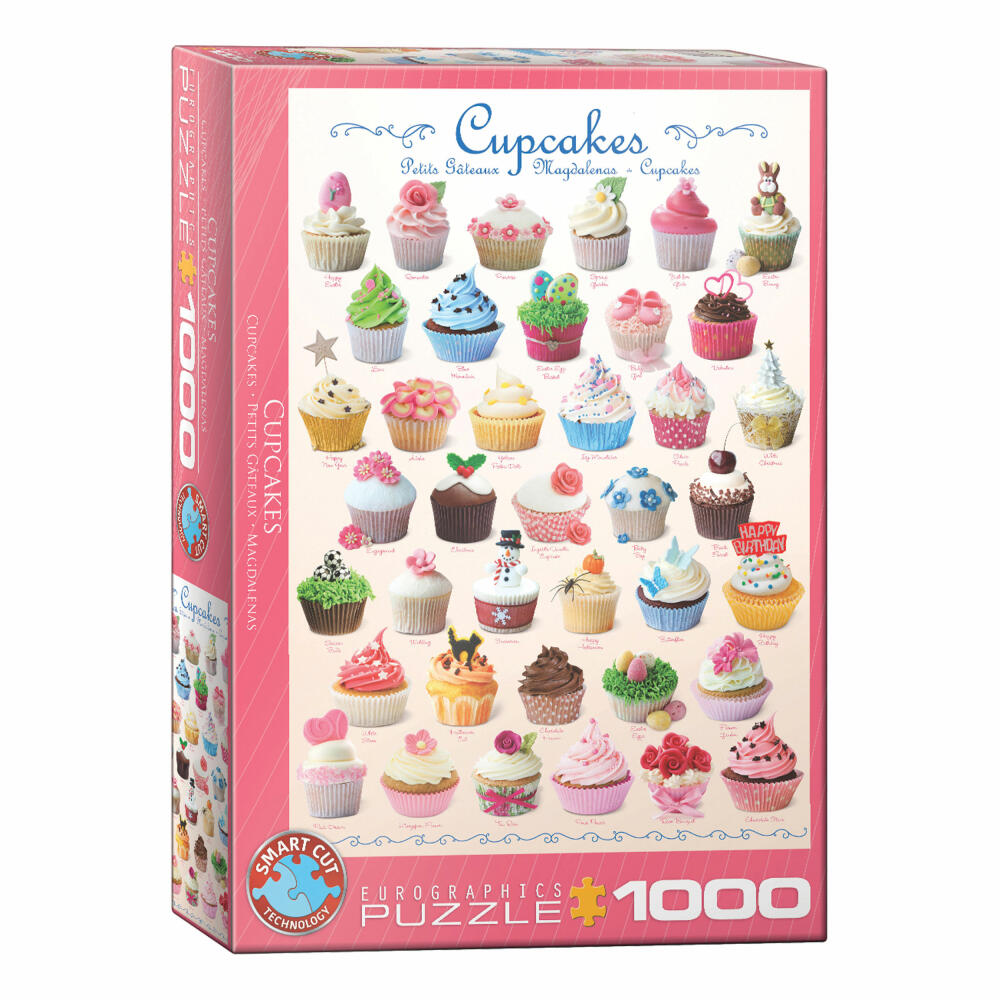 Eurographics Puzzle Cupcakes, Tarts, Pastries, 1000 pieces, 68 x 48 cm, 6000-0409