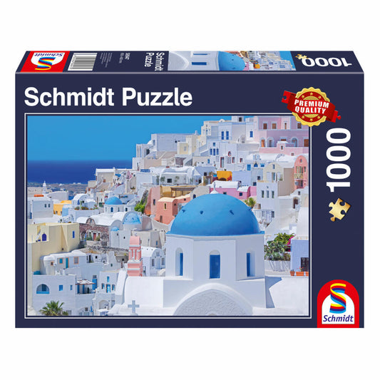 Schmidt Spiele Puzzle Santorini, Kykladische Inseln, Erwachsenenpuzzle, 1000 Teile, 58947