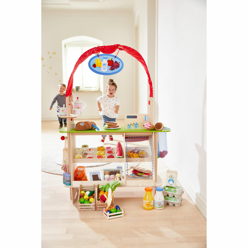 HABA Kaufladen Einkaufsglück, Eiscafe, Laden, Supermarkt, Rollenspiel, Spielzeug, Holz, 302087