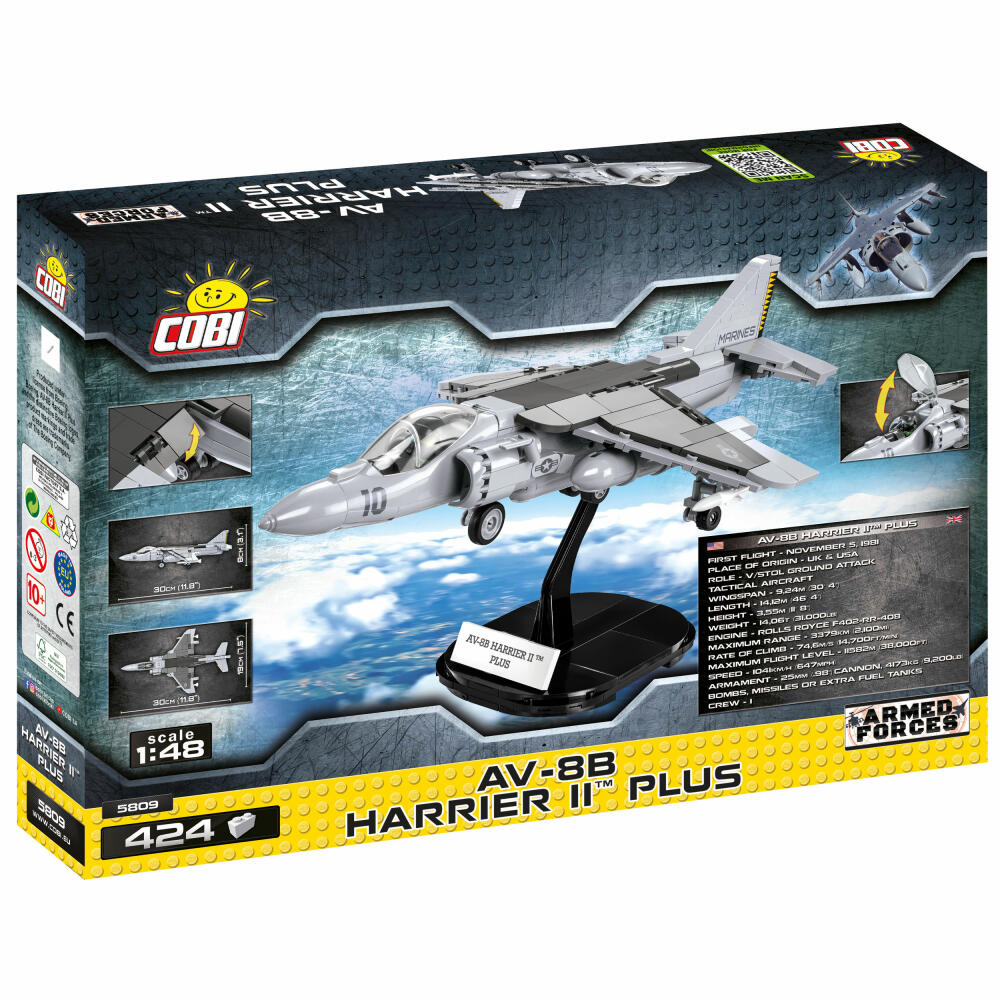 COBI Klemmbausteinset AV-8B Harrier II Plus, Armed Forces, Kampfflugzeug, Jet, Klemmbausteine, 424 Teile, 5809