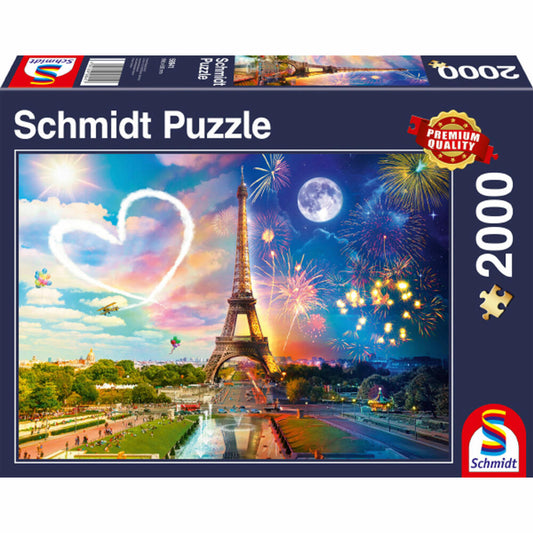 Schmidt Spiele Puzzle Paris Tag und Nacht, Erwachsenenpuzzle, Standard, 2000 Teile, 58941