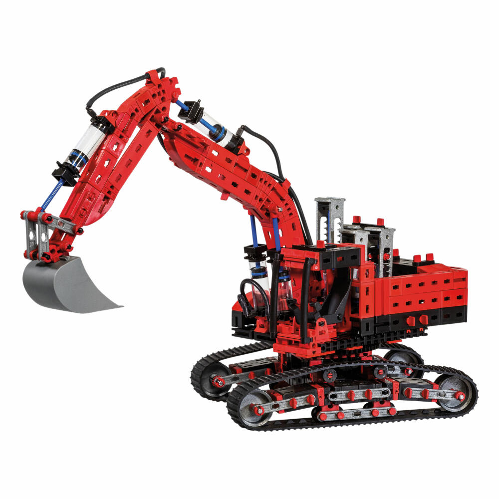 fishertechnik Profi Hydraulic, Hydraulik Baukasten, Kinder Spielzeug, Bau Konstruktionsspielzeug, 475 Teile, 5 Modelle, ab 9 Jahren, 548888