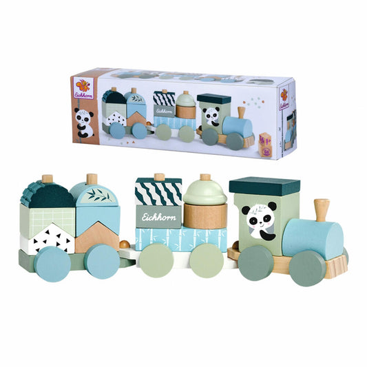 Eichhorn Holzzug, 16-tlg., Zug, Eisenbahn, Holzspielzeug, Steckspiel, Bausteine, 100003804