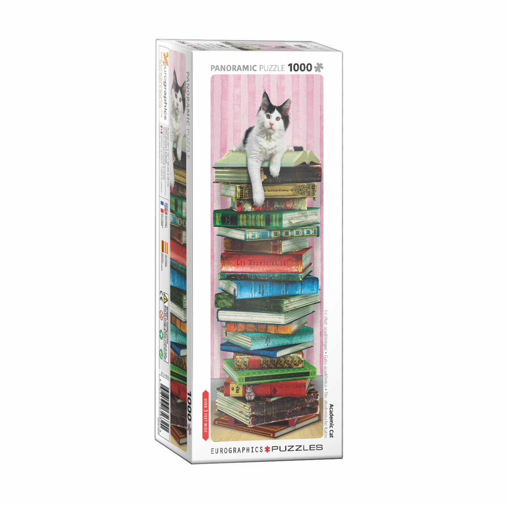 Eurographics Puzzle The Academic Cat, 1000 pieces Panorama, 96 x 32 cm, 6010-5632