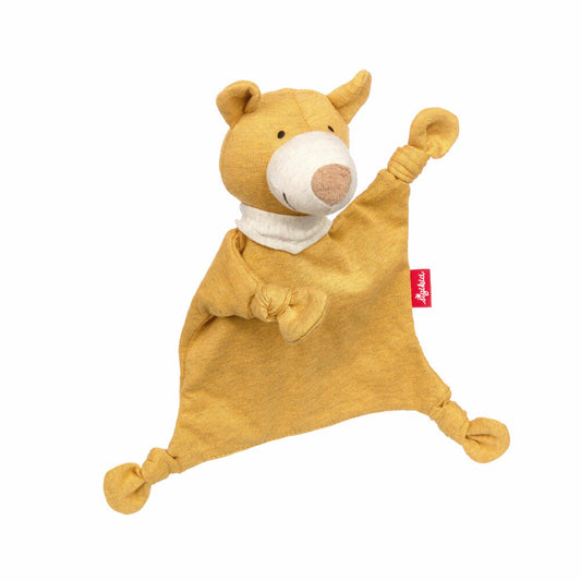 sigikid Mini Jersey-Tuch Bär Tiny Tissues, Schnuffeltuch, Schmusetuch, Kuscheltuch, Baumwolle, Gelb, 18 cm, 39839