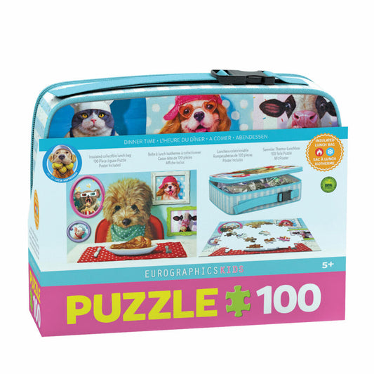 Eurographics Puzzle Dinner Time by Heffernan with lunch box, 100 pieces, 48 x 33 cm, 9100-5818