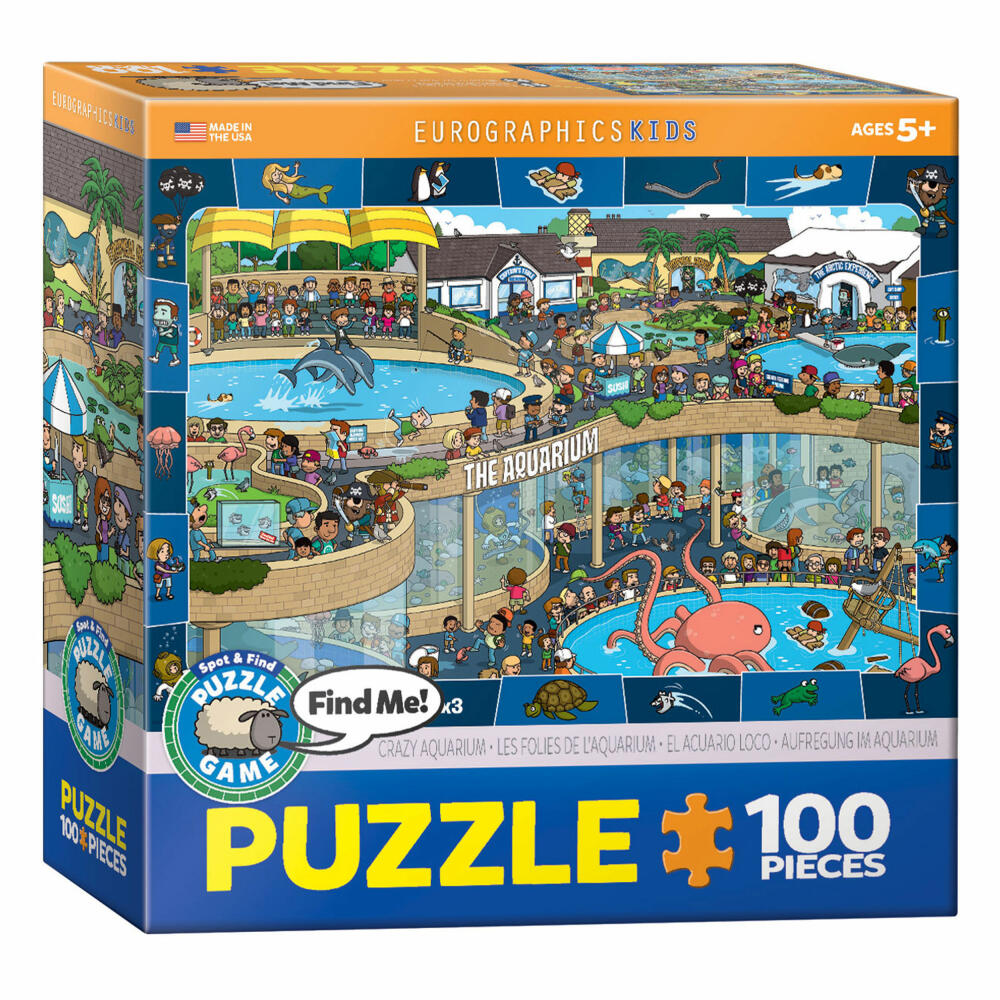 Eurographics Puzzle Aufregung im Aquarium, 100 Teile, 48 x 33 cm, 6100-0543
