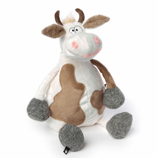 sigikid BEASTS Kuscheltier Kuh Melly Milkbar, Plüschtier, Schmusetier, Kuschel Tier, Weiß / Braun, 39608