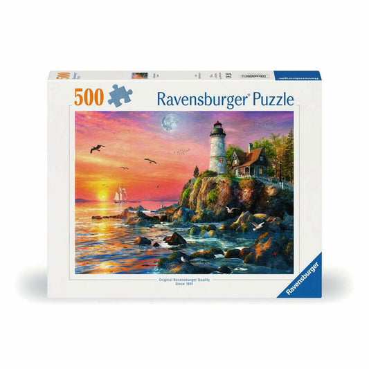 Ravensburger Puzzle Leuchtturm am Abend, Erwachsenenpuzzle, 500 Teile, 12000217