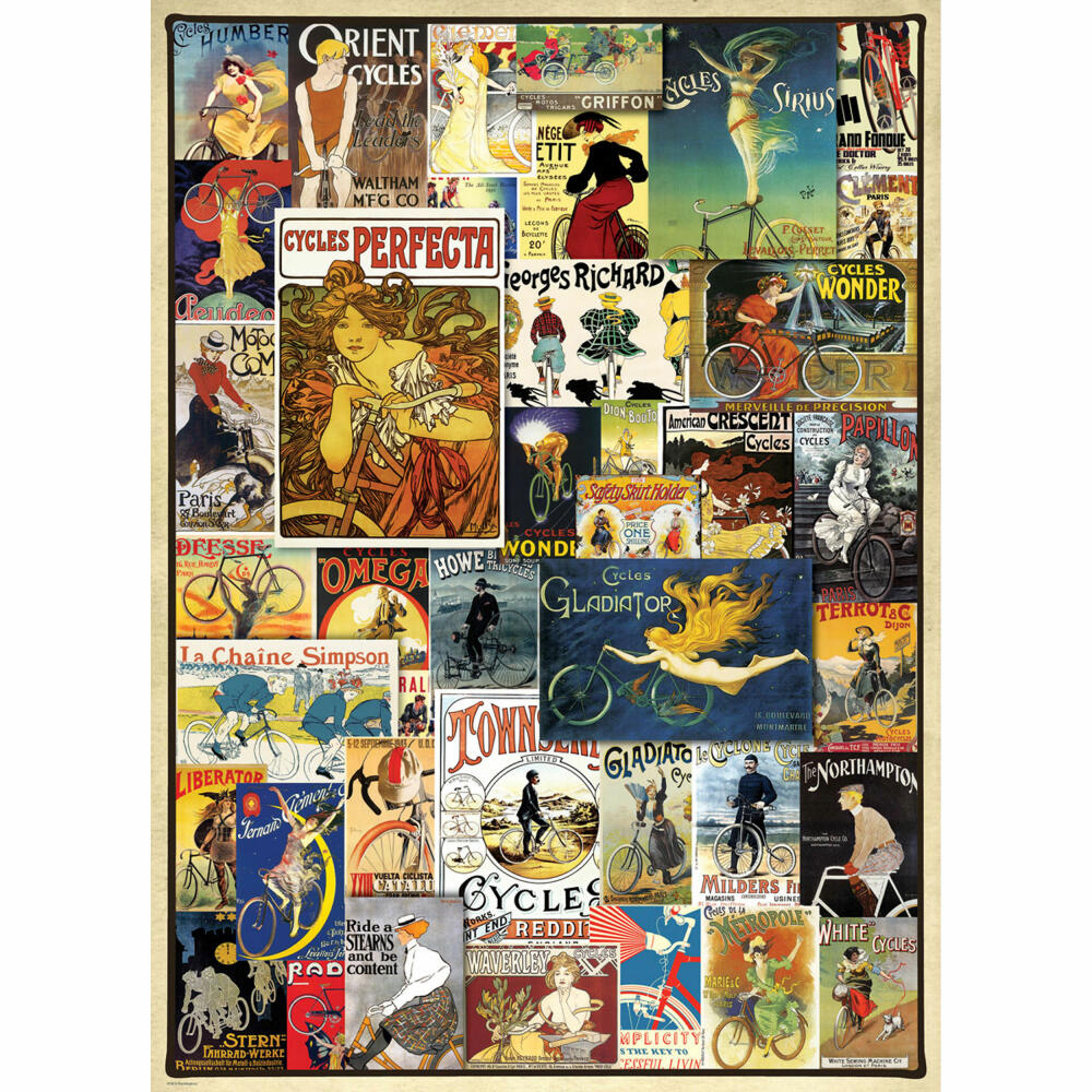 Eurographics Puzzle Antique Bicycle Poster, 1000 pieces, 68 x 48 cm, 6000-0756