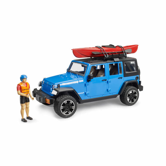 Bruder Jeep Wrangler Rubicon Unlimited with Kayak and Figure, Toy Car, Toy Car, 02529
