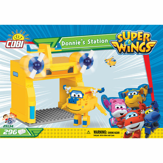 COBI Super Wings Donnie's Station, Flugzeug, Kinderserie, Spielzeug, Konstruktionsbausteine, 296 Teile, 25134