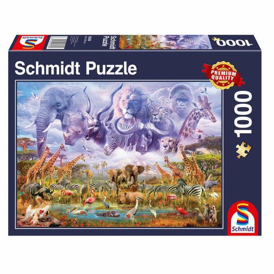 Schmidt Spiele Animals at the Watering Hole, 1000 pieces, adult puzzle, puzzle, jigsaw puzzle, 58356