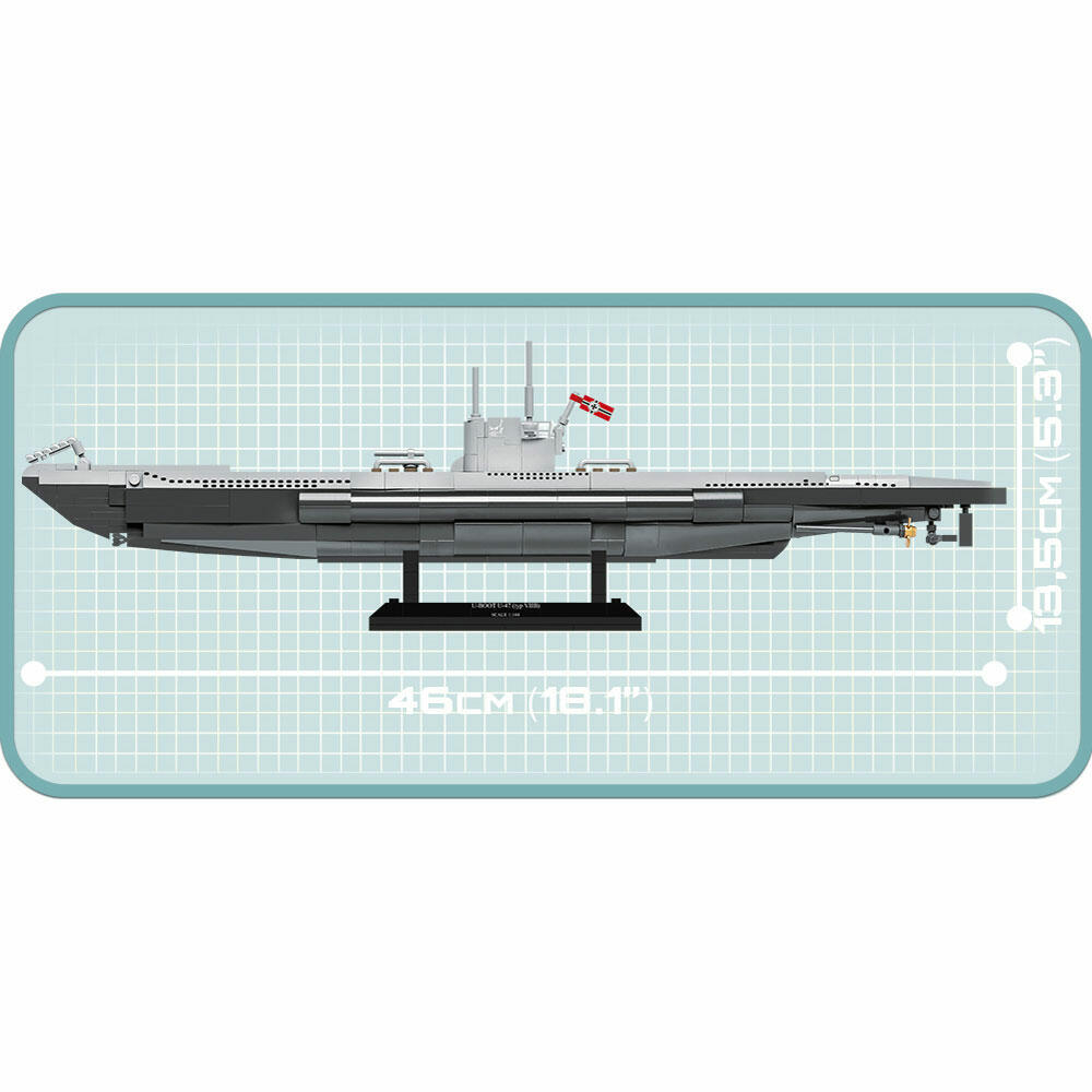 COBI Klemmbausteinset U-Boot U-47 TYP VII B, World War 2 Historical Collection, U-Boot, Klemmbausteine, 422 Teile, 4828