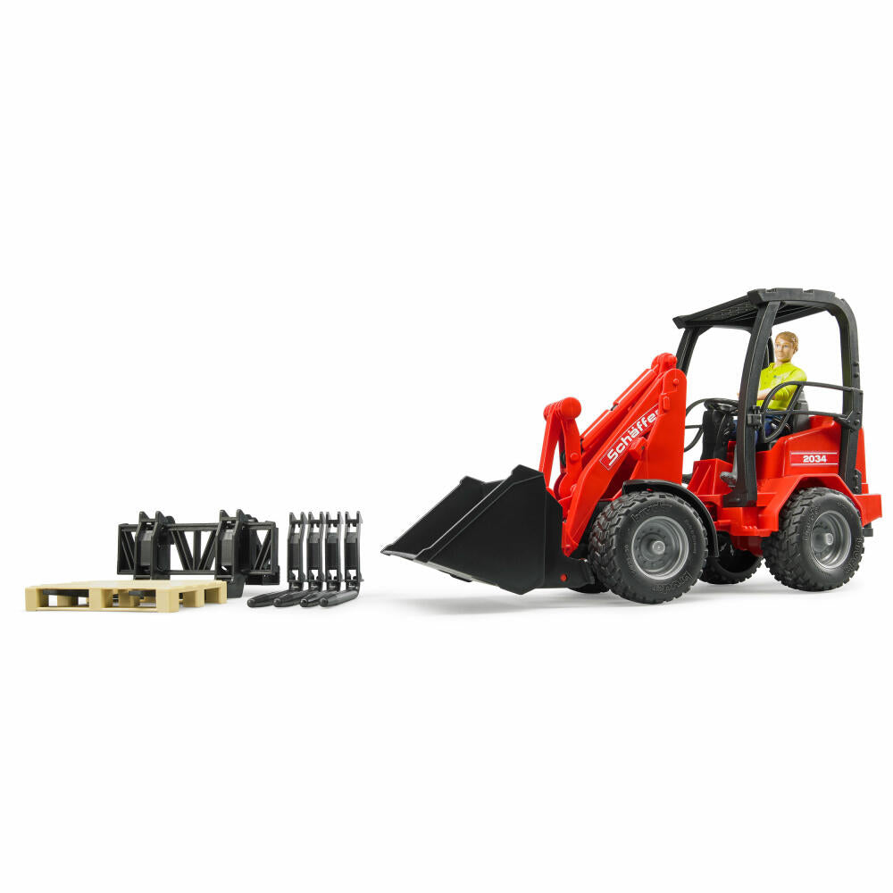 Bruder Agriculture Schäffer Hoflader 2034, with figure, wheel loader, model vehicle, model vehicle, toy, 02191