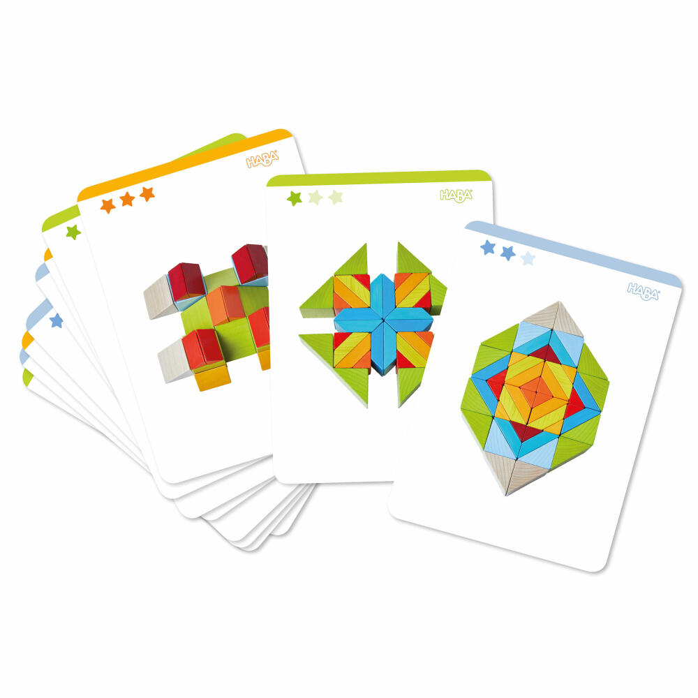 HABA 3D-Legespiel Würfelmosaik, Puzzlespiel, Würfel, Klötze, Buche, Pappe, 305459