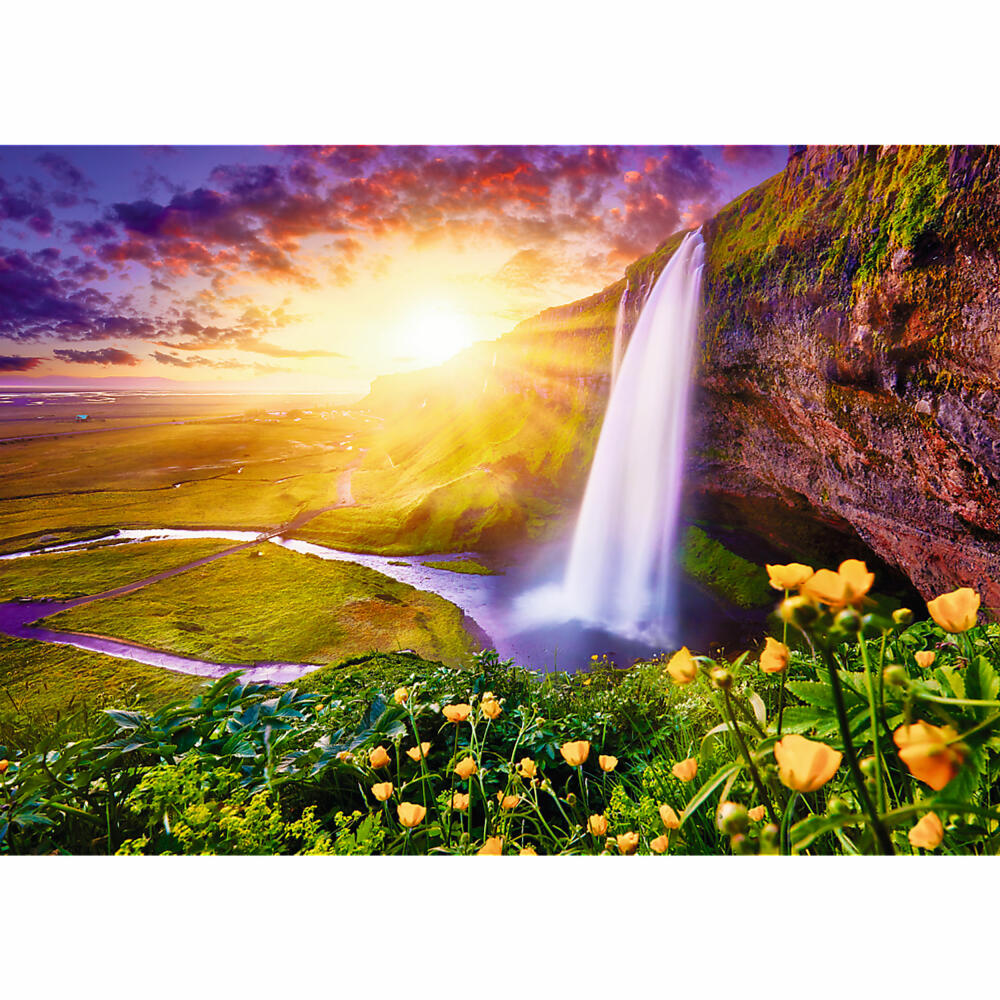 Trefl Puzzle UFT Romantic Sunset: Waterfall on Iceland, 1000 pieces, 68.3 x 48 cm, 10756