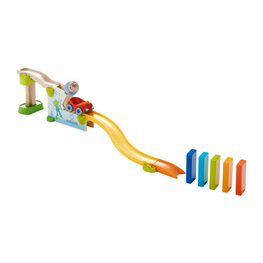 HABA Kullerbü-Themenset Ab ins Auto, Bahn Spiel, Kugelspiel, Autospiel, Spielzeug, 303088
