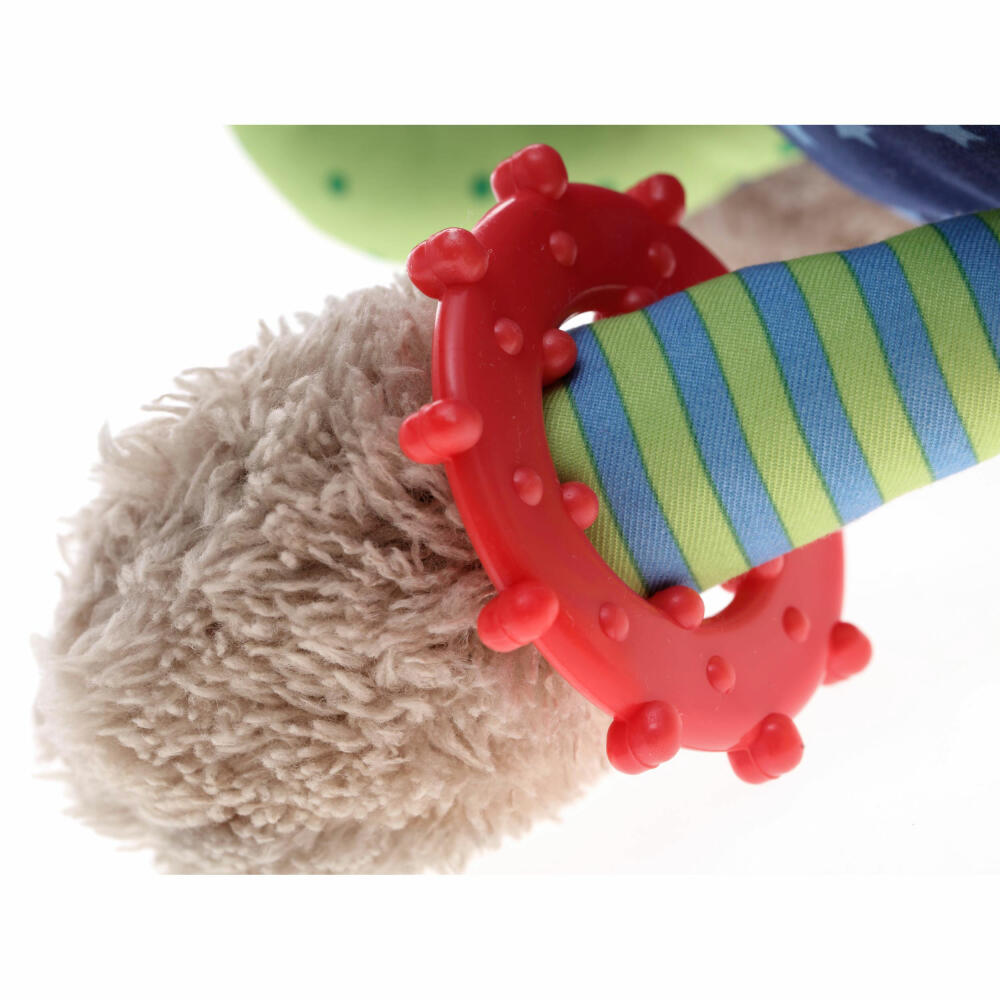 sigikid PlayQ Aktiv-Elefant, Greifling, Beißring, Kuscheltier, Babyspielzeug, Baby Spielzeug, Polyester, H 27 cm, 40863