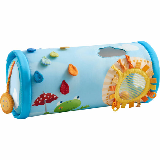 HABA Krabbelrolle Regenbogenwelt, Baby Spielrolle mit Tast-Elementen, ab 6 Monaten, 306029