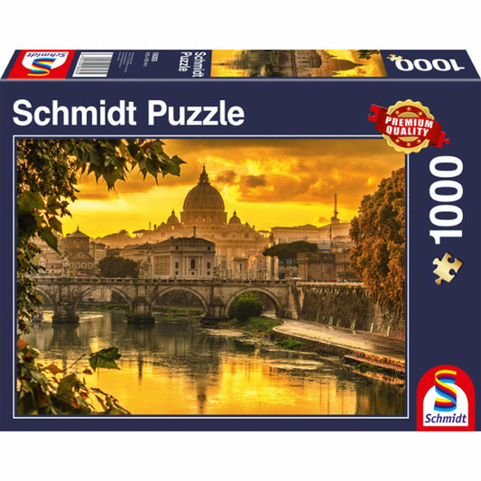 Schmidt Spiele Puzzle Goldenes Licht über Rom, Erwachsenenpuzzle, Standard, 1000 Teile, 58393