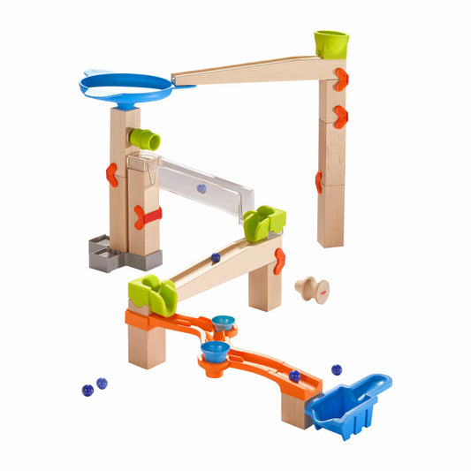 HABA Kugelbahn Grundpackung Marble Twister, Murmelbahn, Kugel Bahn, Holz, 32-tlg., 303964