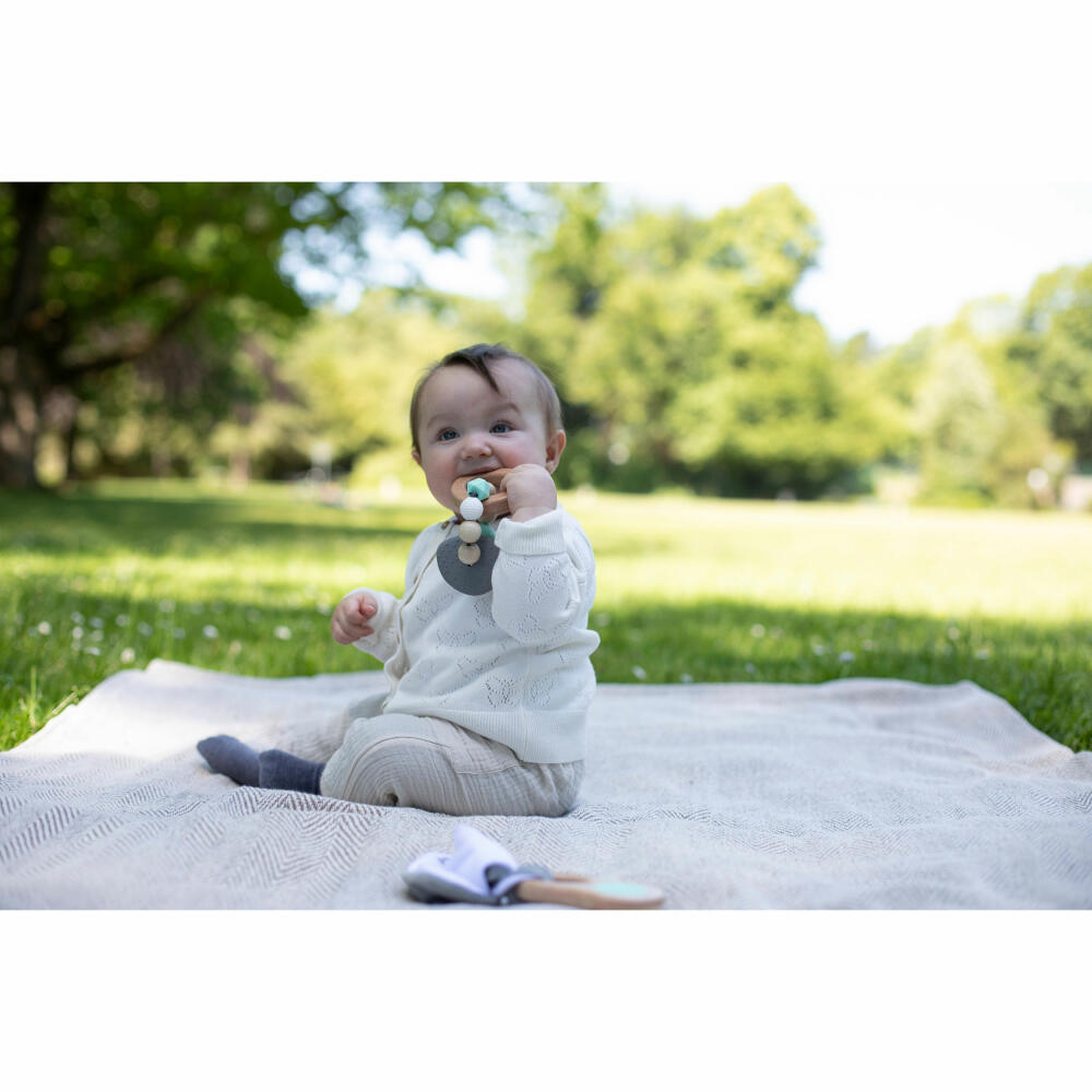 Eichhorn Baby Pure teething ring, grasping toy, chewing ring, baby toy, baby toy, from 3 months, wood / silicone, 100005712