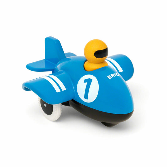 BRIO Push &amp; Go Airplane, Push Airplane, Push Toy, Wooden Toy, Wooden Toy, Toddler, 30264