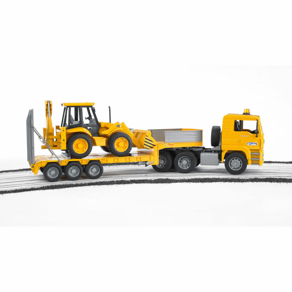 Bruder Construction Vehicles MAN TGA Low Loader, with JCB 4CX Backhoe Loader, Excavator, Model Vehicle, Model Vehicle, Toy, 02776