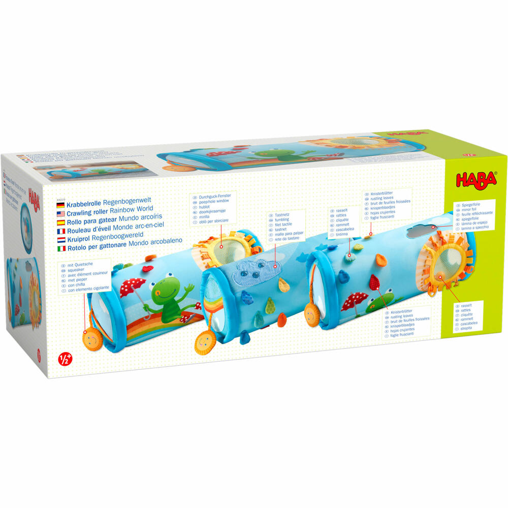 HABA Crawling Roll Rainbow World, Baby Play Roll with Tactile Elements, from 6 Months, 306029
