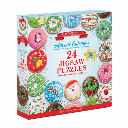 Eurographics Puzzle-Adventskalender - Christmas Donuts, 24 x 50 Teile, 12.5 x 12.5 cm, 9924-5806