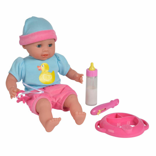 Simba Laura Hungry Weichkörperpuppe, Puppe, Baby Puppe, Essen, Füttern, 38 cm, 105010964
