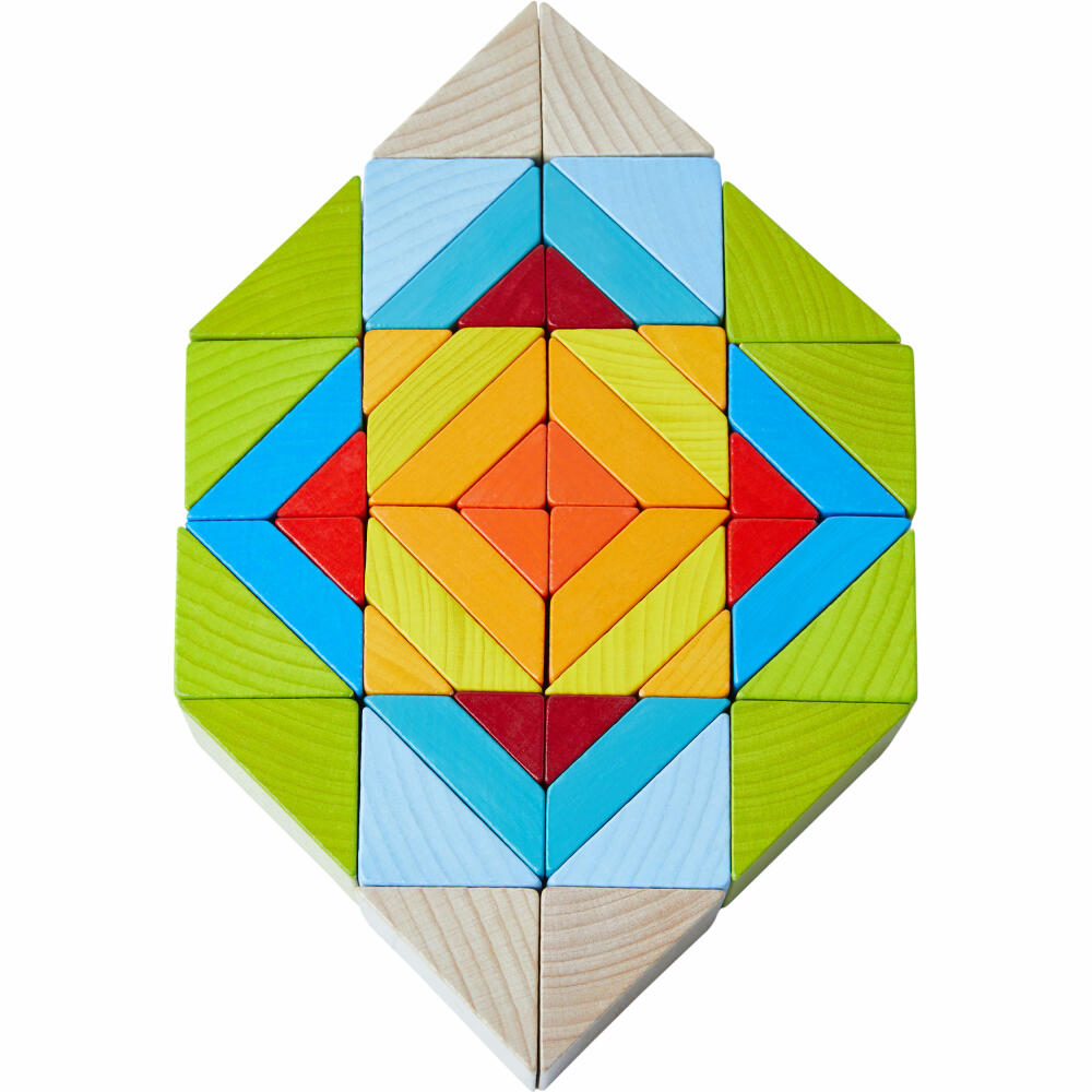 HABA 3D-Legespiel Würfelmosaik, Puzzlespiel, Würfel, Klötze, Buche, Pappe, 305459