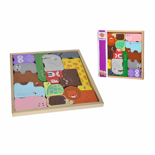 Eichhorn Tierset in Holzbox, 15-tlg., Puzzle, Kinderpuzzle, Sortierspiel, Spielfiguren, Spielzeug, 100003772