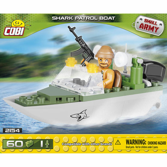 COBI Small Army Shark Patrol Boat, Militär, Soldaten, Schiff, Spielzeug, Konstruktionsbausteine, 60 Teile, 2154