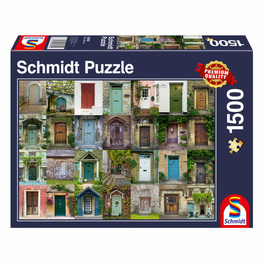 Schmidt Spiele Puzzle Türen, Haustüren, Erwachsenenpuzzle, 84.6 x 59.8 cm, 1500 Teile, 58950