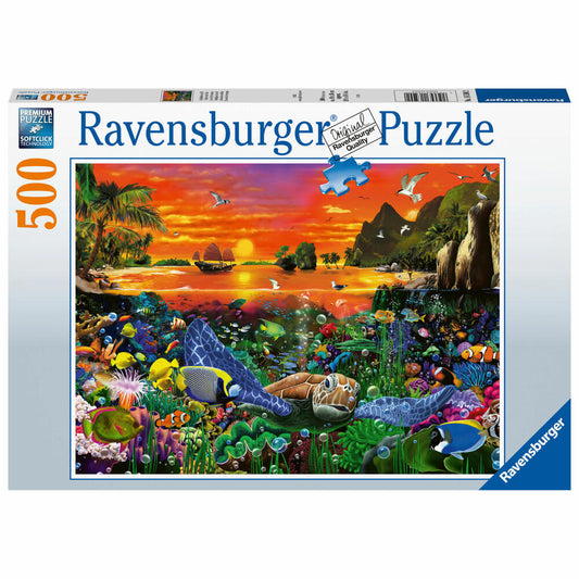 Ravensburger Puzzle Turtle in the Reef, Adult Puzzle, Adult Puzzles, Standard, 500 Pieces, 16590