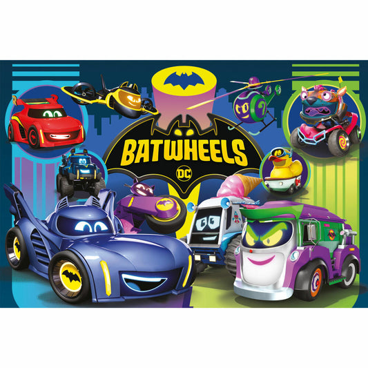 Schmidt Spiele Children's Puzzle Batwheels Batmobile against Legion of Jets, Children's Puzzle, 60 pieces, 56488