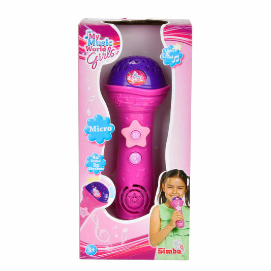 Simba My Music World Girls Shining Micro, Microphone, Light Effects, Pink, 20 cm, 106831464