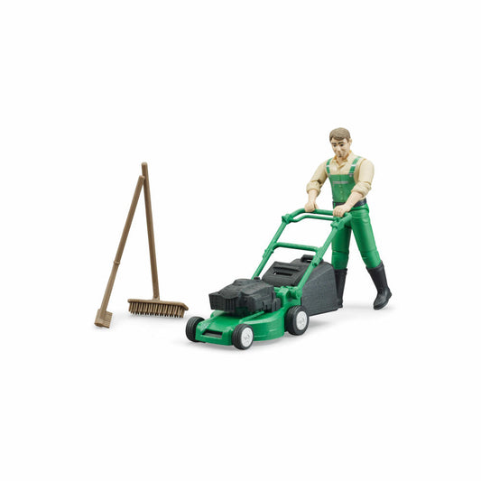 Bruder bworld Gardener, 5-piece, with lawnmower, garden tools, game figure, accessories, 62103