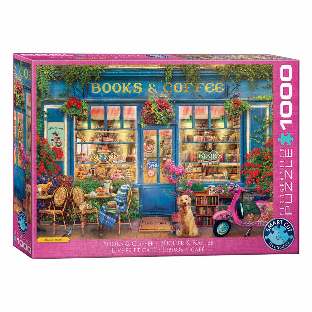 Eurographics Puzzle Bücher und Kaffee, Smart Cut, 1000 Teile, 68 x 48 cm, 6000-5869