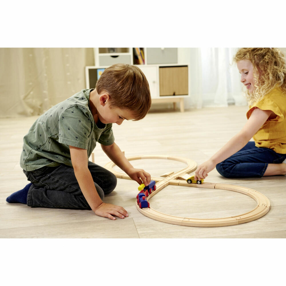 Eichhorn Bahn Achterbahn, 28-tlg., Eisenbahn, Holzeisenbahn, Log, Zug, Spielzeug, Holz, 100006202