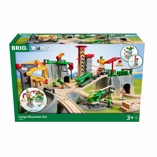 BRIO Gebirgs-Frachten Set Deluxe, 49-tlg., Holzeisenbahn, Holz Eisenbahn, Zubehör, 63601000
