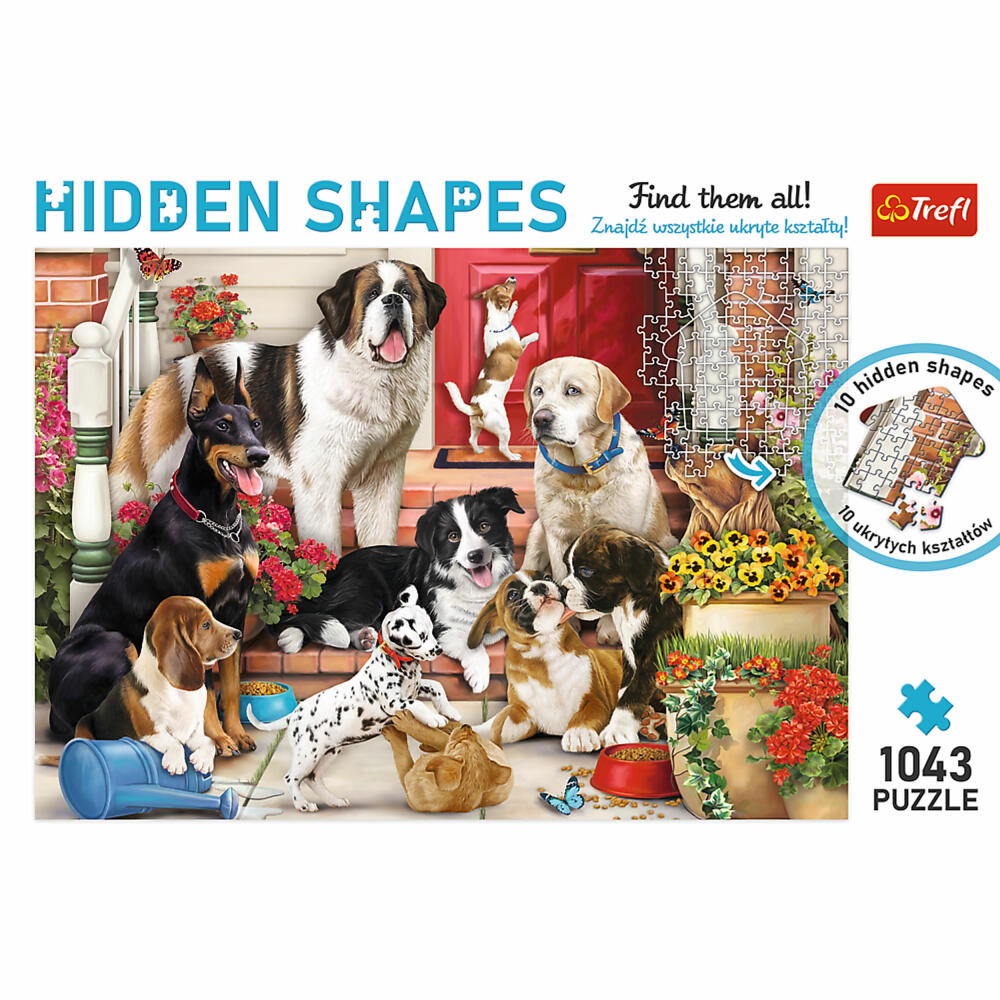 Trefl Puzzle Hidden Shapes Hunde Spaß, 1043 Teile, 68.3 x 48 cm, 10675