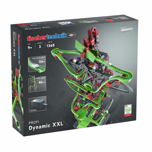 fischertechnik Profi Dynamic XXL, 1310-tlg., Rolling Action, Kugelbahn, Motorikspielzeug, Baukasten, 544619