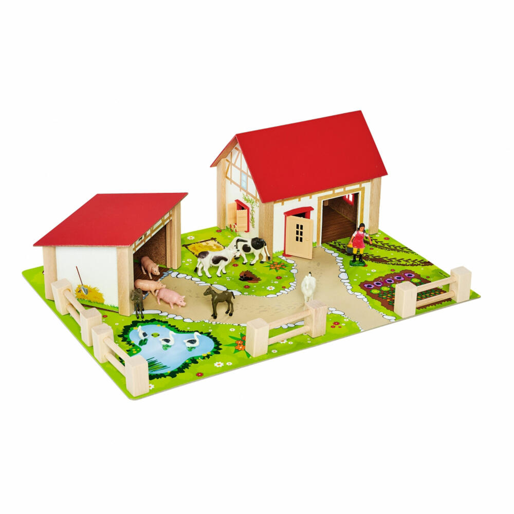 Eichhorn Farm with Accessories, Playset, Farmhouse, Play Figures, Stable, Animals, 100004309
